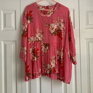 Pink Floral oversized top